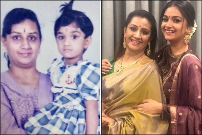 keerthy with mom