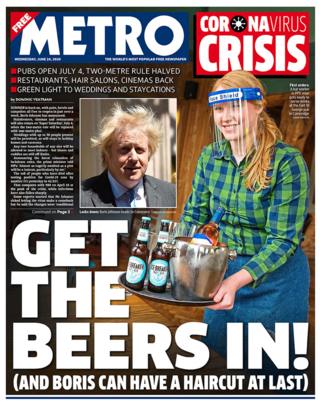 The Metro front page 24.06.20