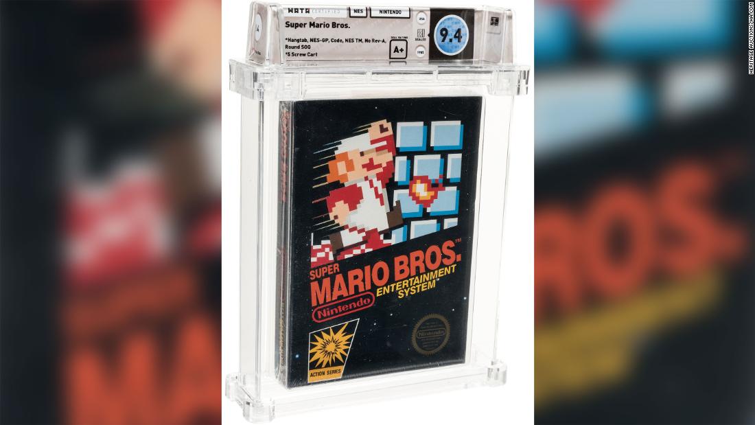 A rare, unopened Super Mario Bros. video game sold for $114,000