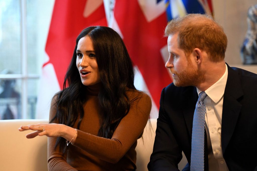 Prince Harry and Meghan Markle during their visit to Canada House in thanks for the warm Canadian hospitality and support they received during their recent stay in Canada