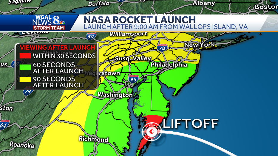 ROCKET LAUNCH will be visible from south-central Pennsylvania