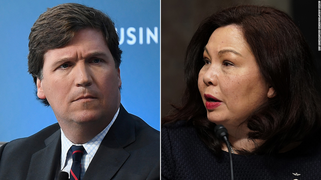 Sen. Tammy Duckworth, who lost her legs serving in Iraq, hits back after Tucker Carlson suggests she hates America