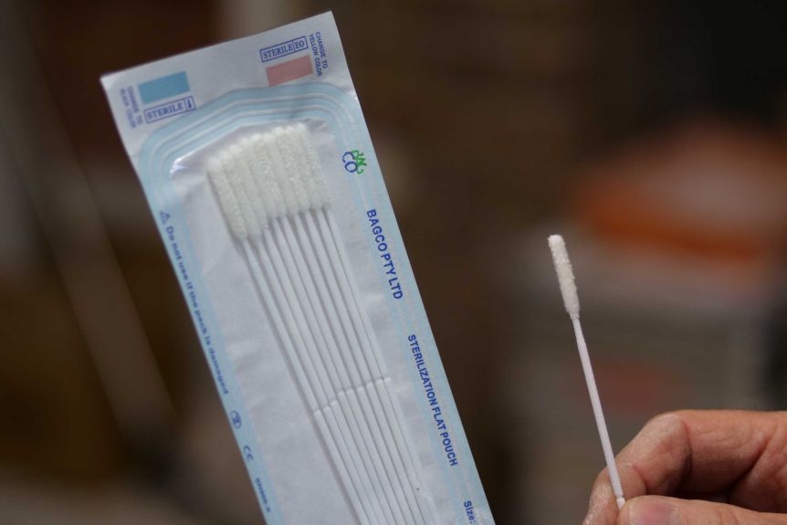 A packet of finished swabs.
