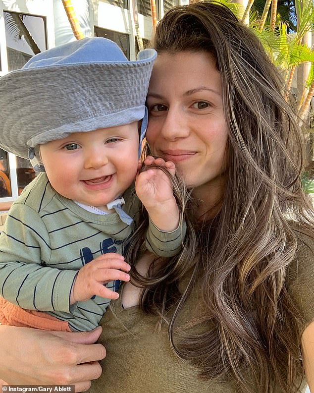 Jordan Ablett said while her son Levi (pictured together) had only been with the couple for a short while he had already taught them more than 'some people learn in a lifetime'