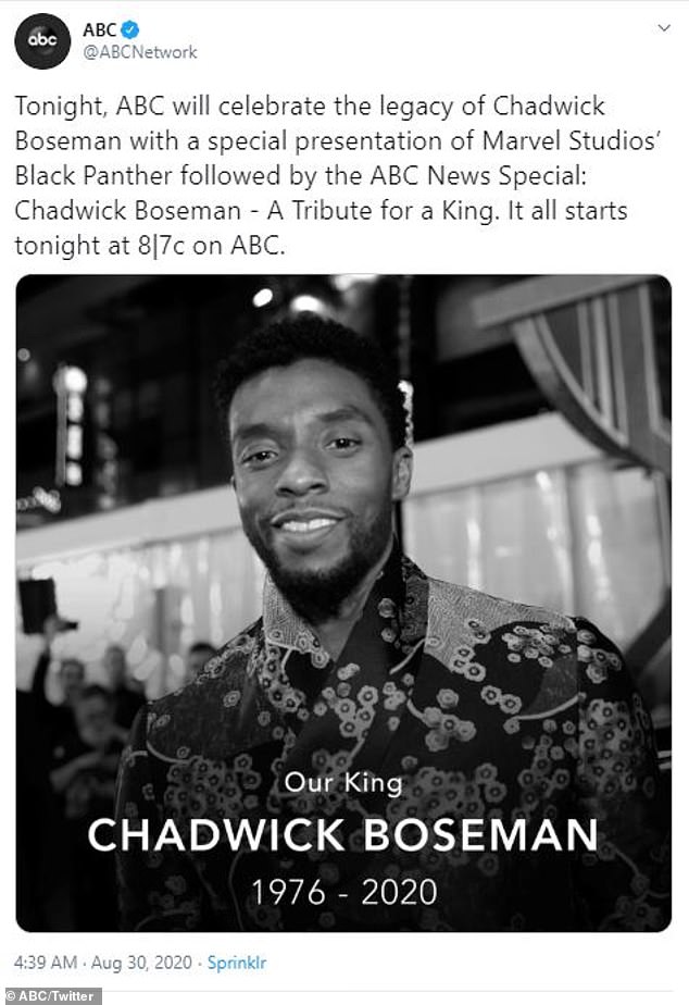 Airing Sunday night at 8pm (7pm central)! ABC will air a lifetime tribute special honoring the legacy of the late, great Chadwick Boseman following a commercial-free screening of Black Panther