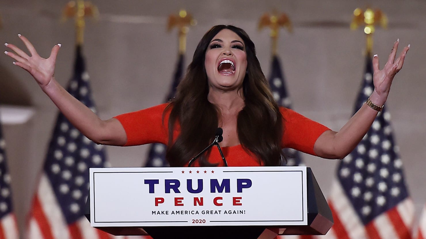 Kimberly Guilfoyle Shouts Unhinged RNC Speech at the Top of Her Lungs