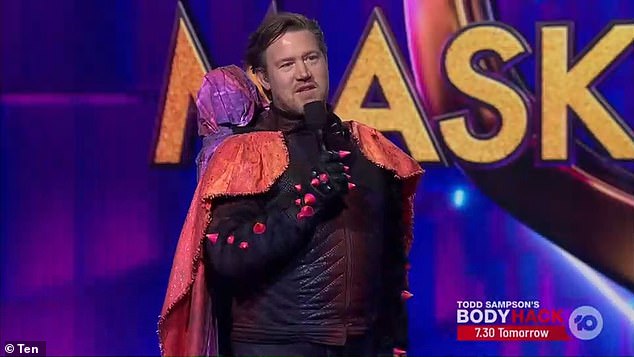 Unconvincing: After taking off his mask, multi-talented artist Eddie Perfect revealed that he chose to appear on the show because he is 