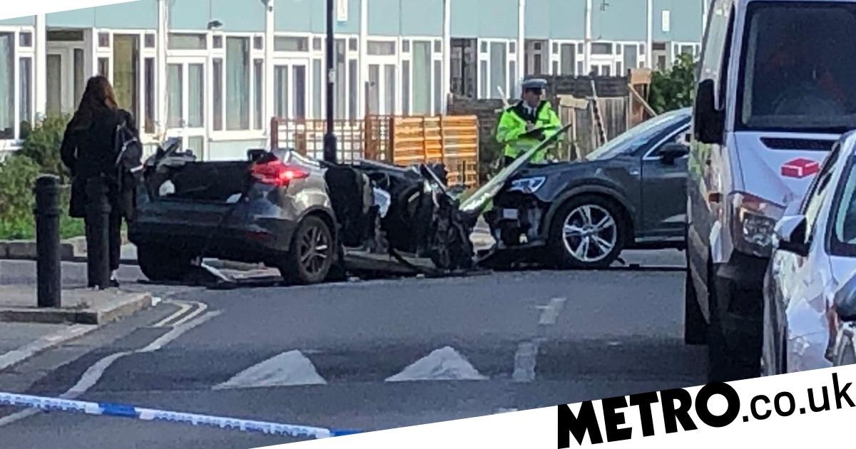 "Policeman cut off from a car accident" while arresting a man for attempted murder