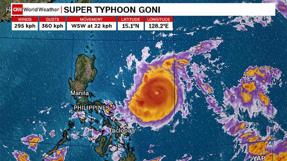 Typhoon Philippines: Evacuation order nears Goni, the world's strongest storm of 2020