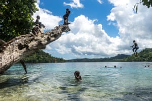 File photo of a child swimming in the Solomon Islands