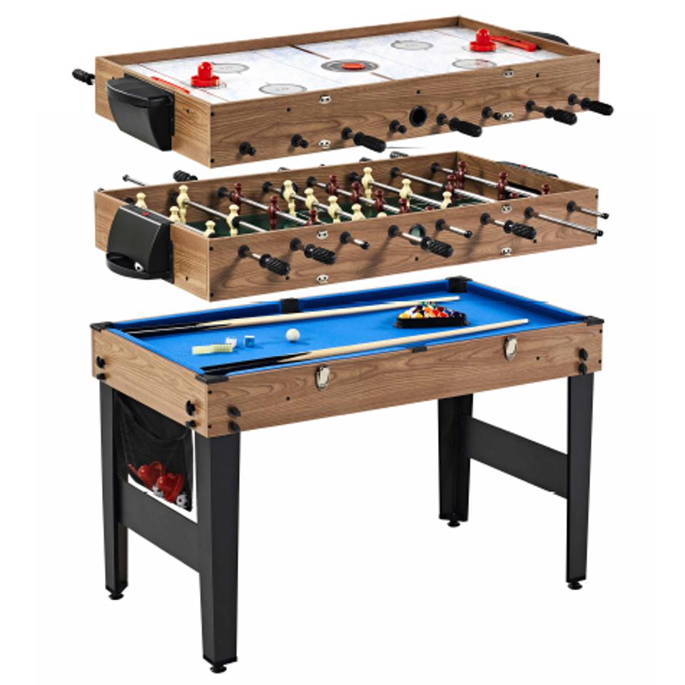 Combo game table, pool, hockey, foosball, accessories included