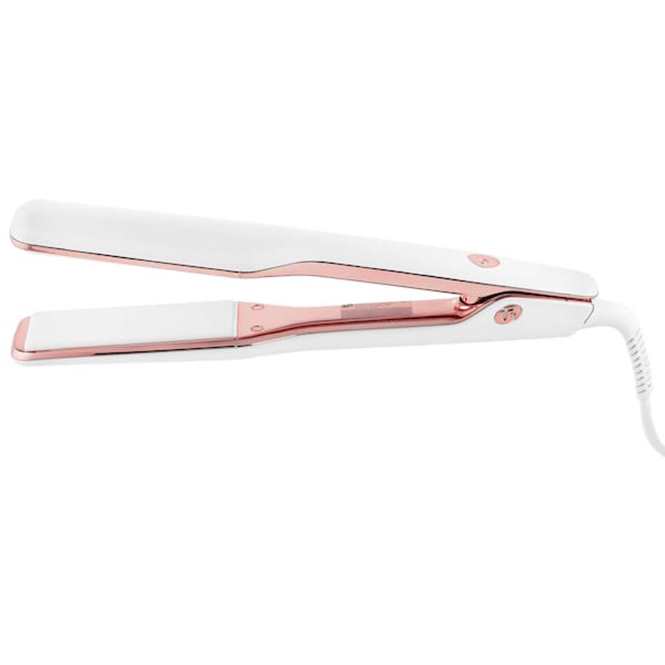 SinglePass X Ionic 1.5 Inch Flat Iron With Ceramic Plates (White & Rose Gold) - T3