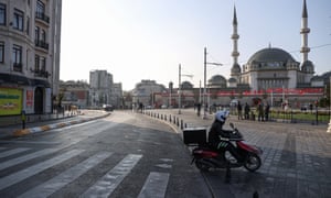 Empty Taksim Square and its surroundings