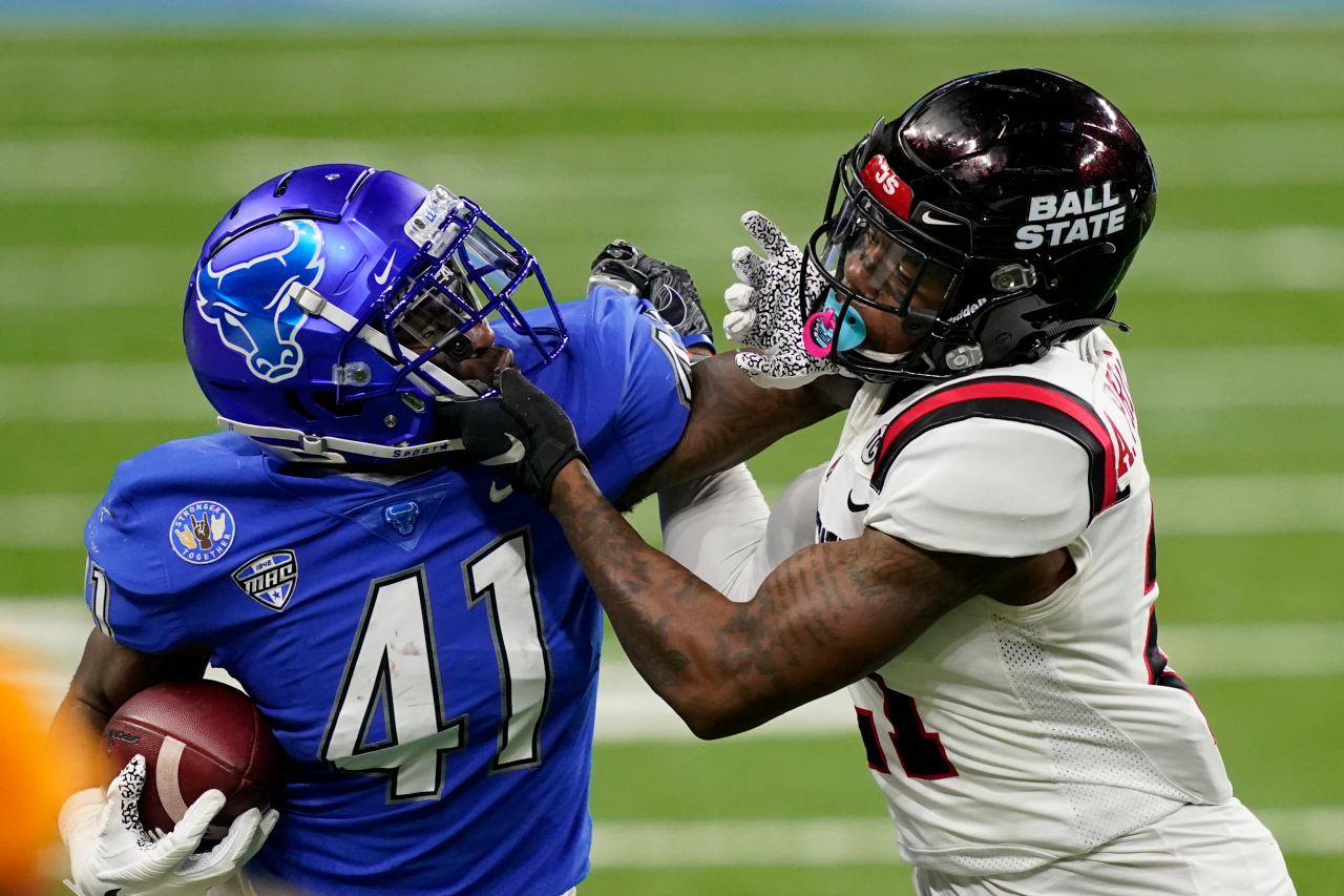 Kirkwood's Antonio Phillips attacks INT as Ball State MAC win a title