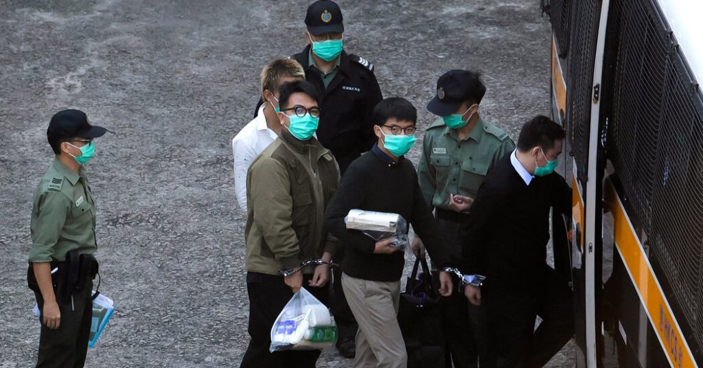 Joshua Wong, Agnes Chow and Evan Lamm being sentenced in Hong Kong