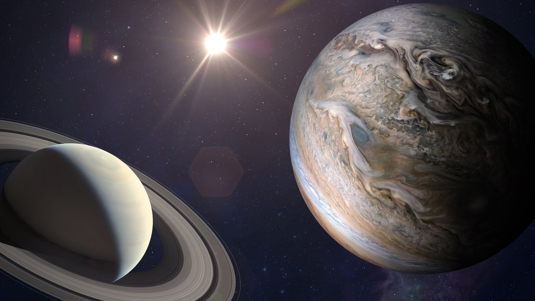 Jupiter and Saturn have appeared closer together since 1623