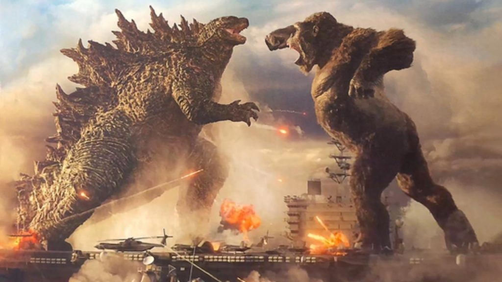 A brutal "Godzilla vs. Kong" poster showing the water battle in the century