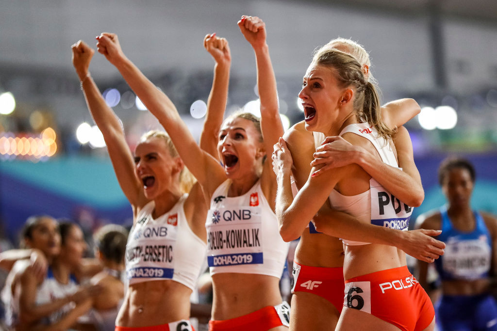 Host country Poland will compete against European champion Poland in the Netherlands Gymnasium in the women's 4x400m at the IAAF World Championships © Getty Images