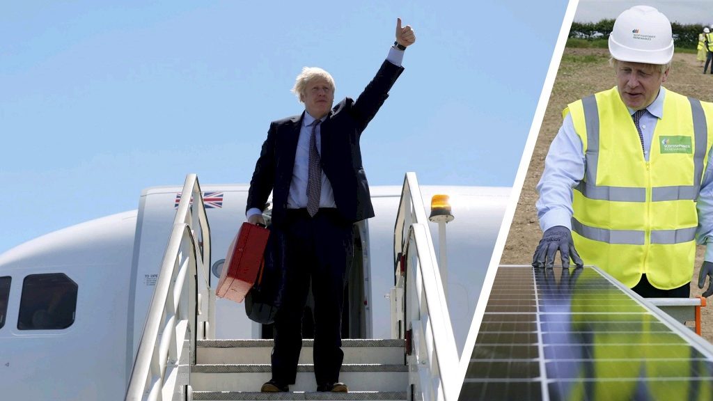 Boris Johnson criticized after short domestic flight for climate talks