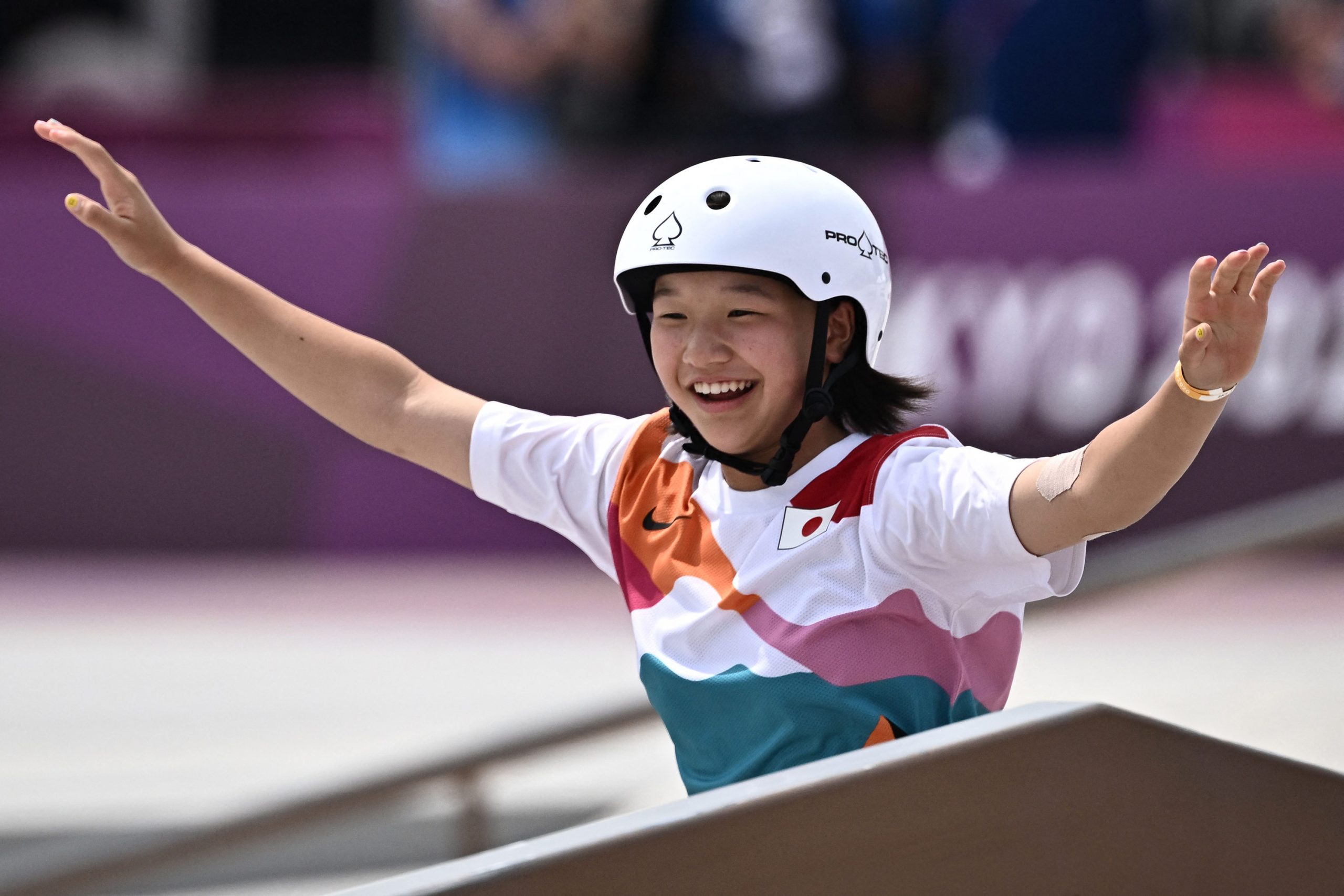Skateboarder Nichia Momiji, 13, becomes one of the youngest ever gold medalists