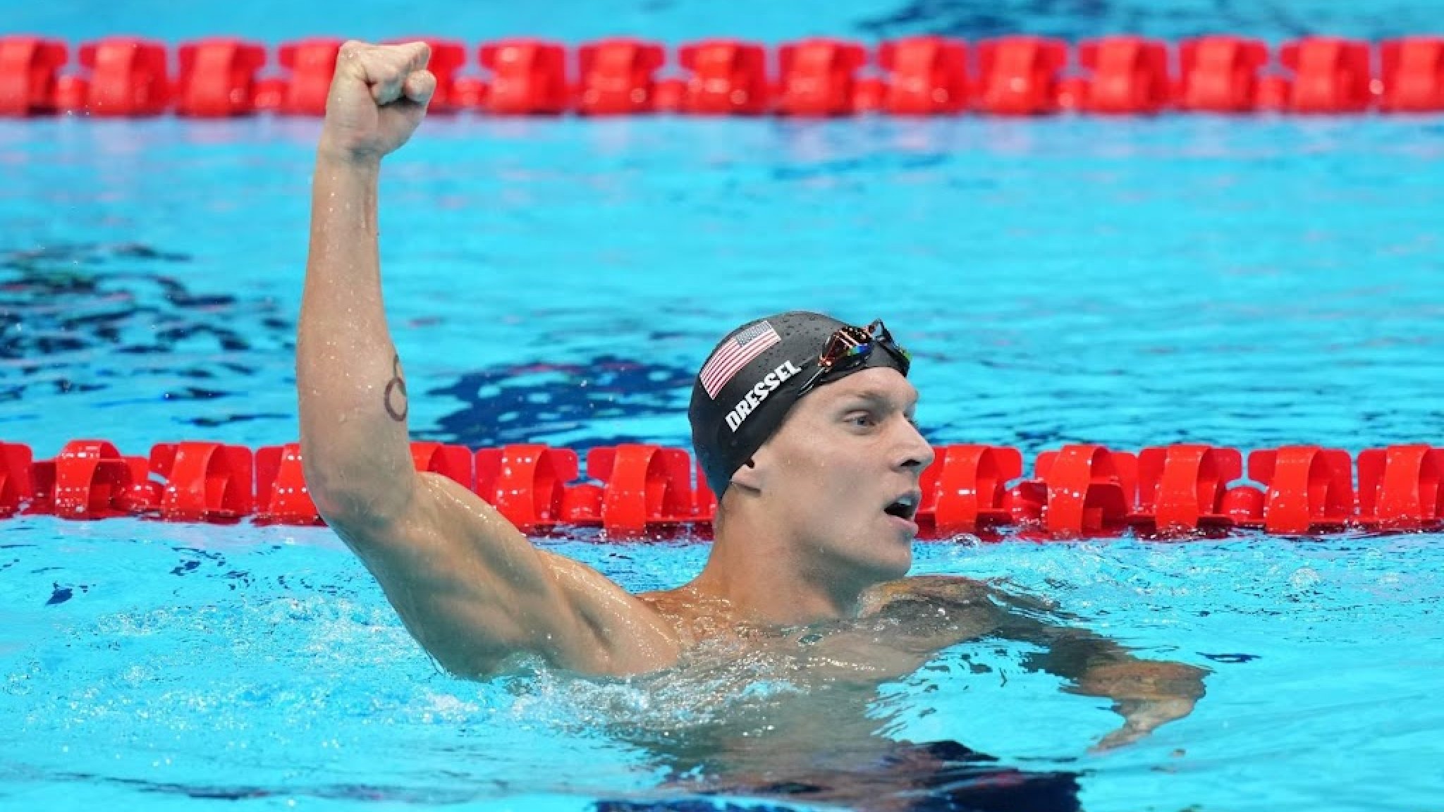 Dressel finishes swimming championships with five gold medals and a world record