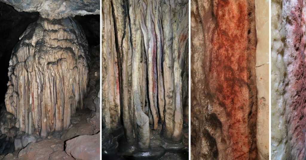 The red pigment in the Spanish cave appears to have been applied by Neanderthals more than 60,000 years ago |  Sciences
