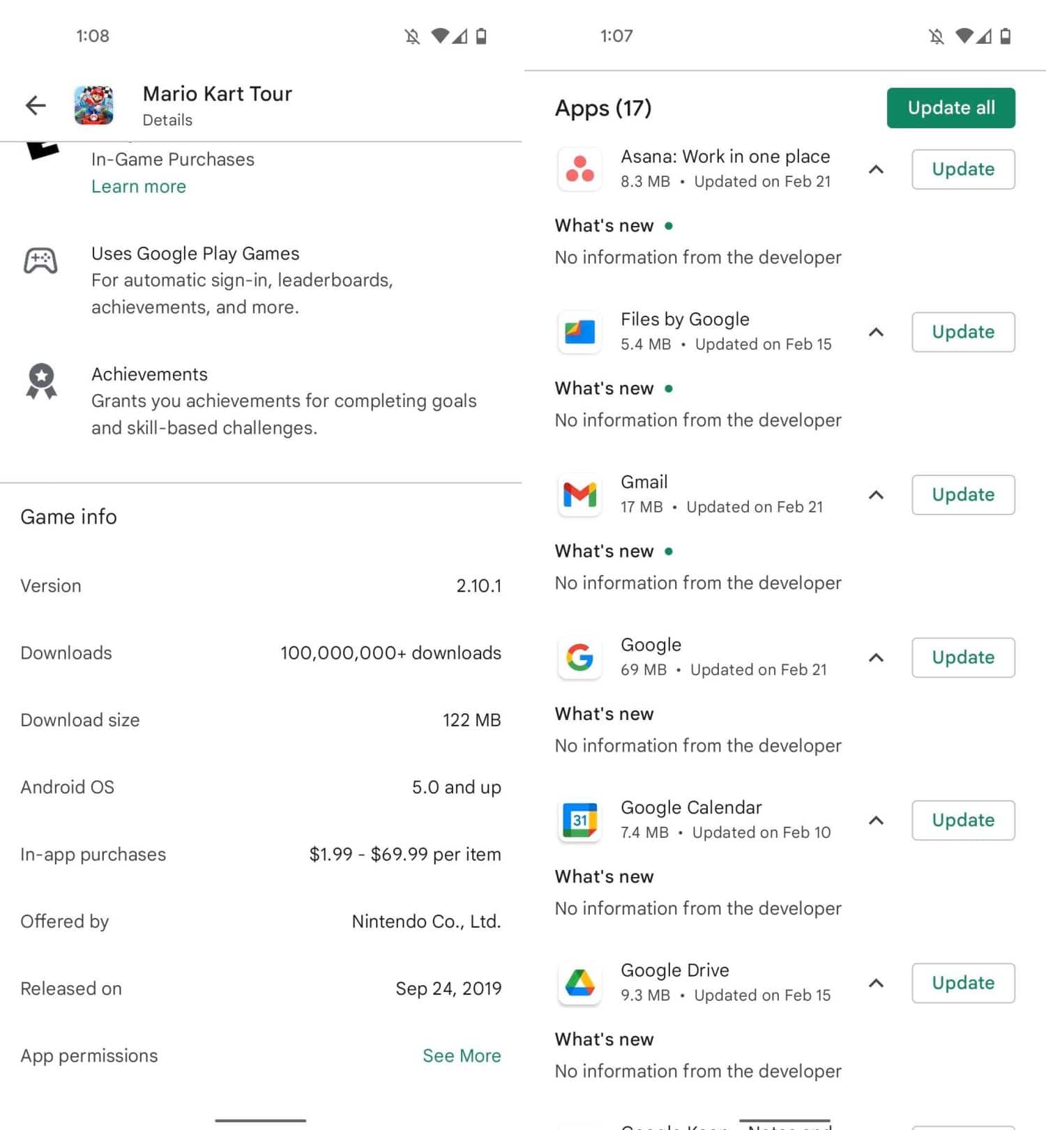 android google play updates
