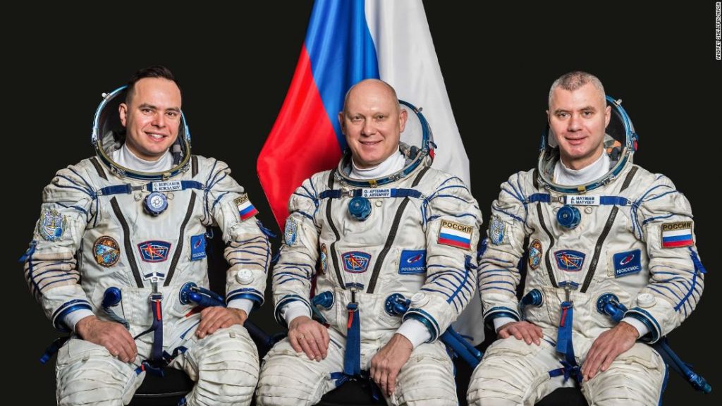 The crew of cosmonauts, all Russians, are leaving for the International Space Station