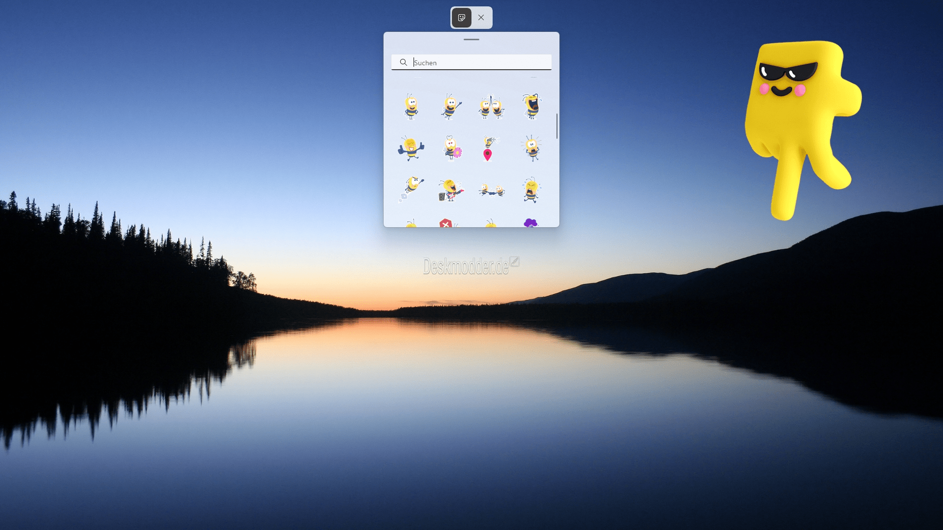 Desktop stickers on Windows 11 Insider Preview Build 22621
