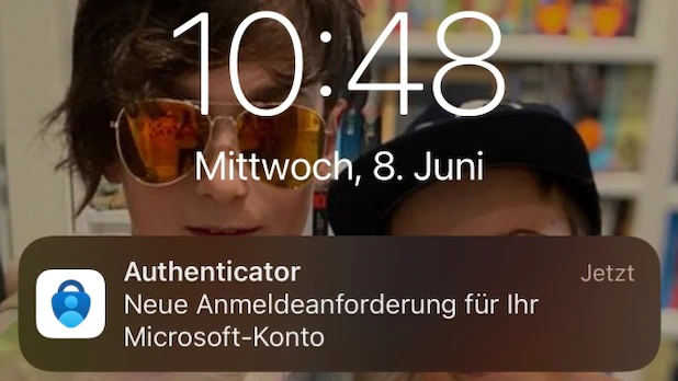 Microsoft Authenticator prompts users to confirm with push notifications.