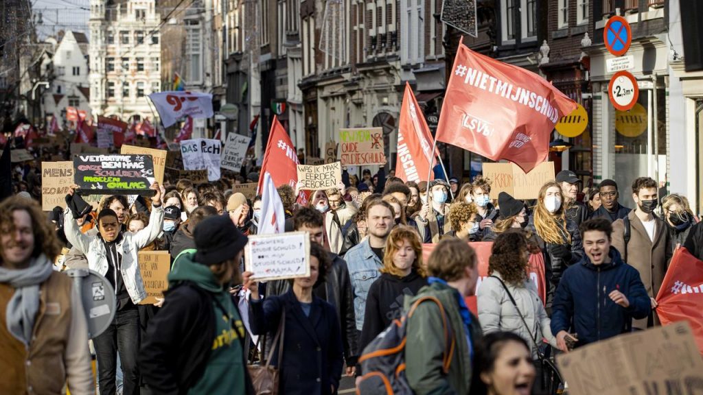 Hundreds of students protest in Amsterdam against a higher basic scholarship |  Currently