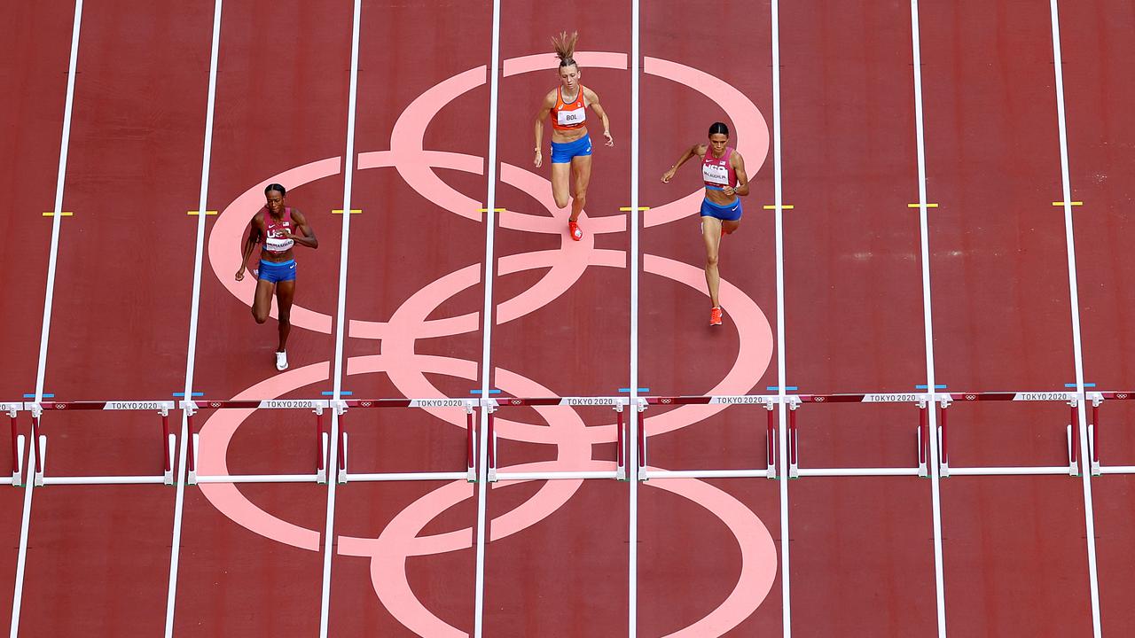 Muhammad, Paul and McLaughlin during the Olympic final.