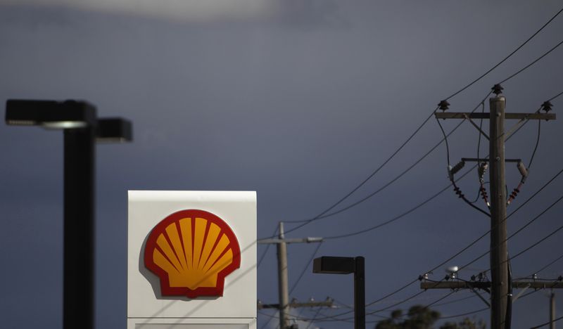 A Shell sign is seen at a petrol station in Melbourne