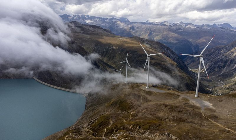 FILE PHOTO: Windmills are seen near the Nufenen Pass in Gries