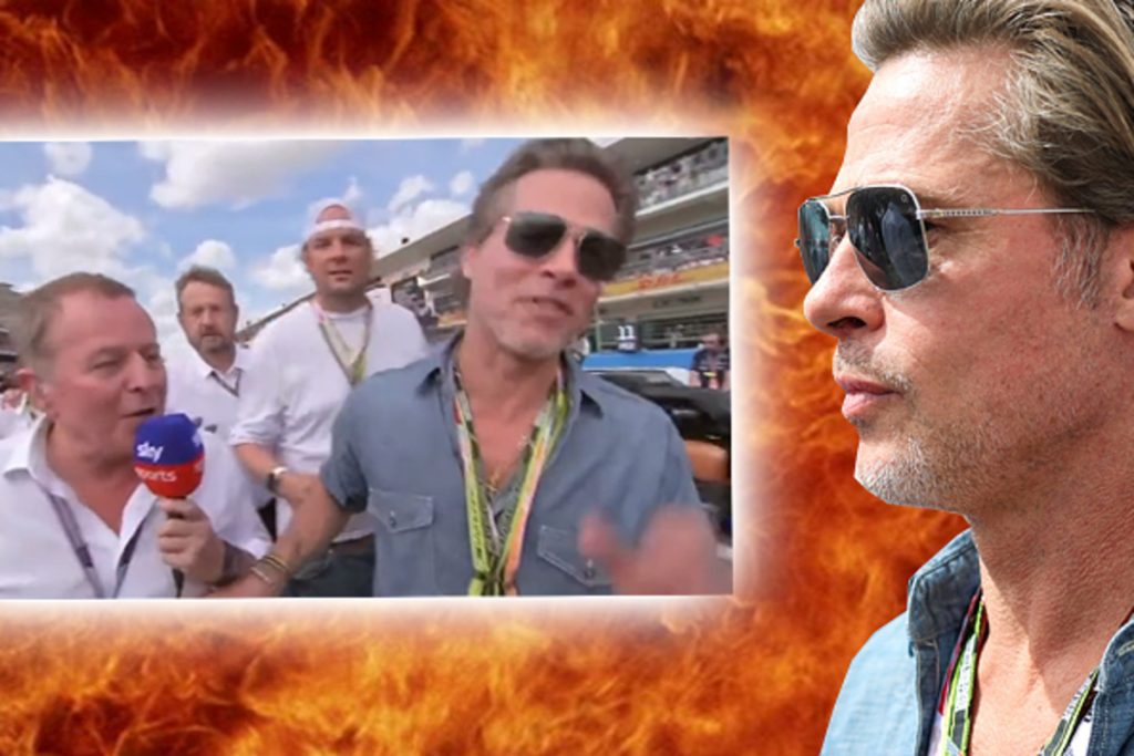 VIDEO: Brad Pitt weigert interview Martin Brundle op de grid in Austin