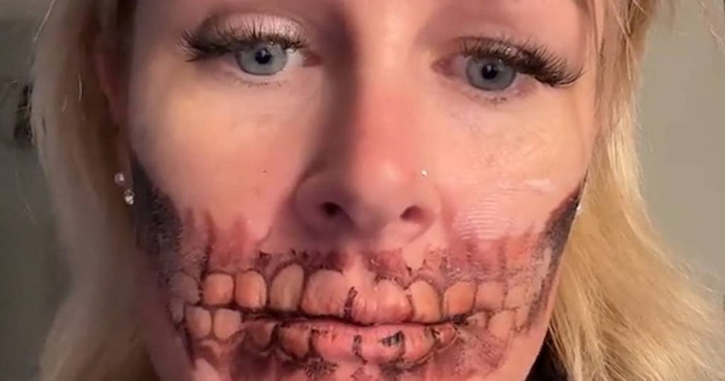Elizabeth, 46, Can't Get A Creepy Sticky Tattoo On Her Face: 'I Have Meetings Tomorrow' |  a stranger