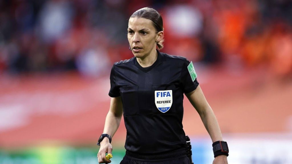Frappart is the first female referee to whistle a World Cup match