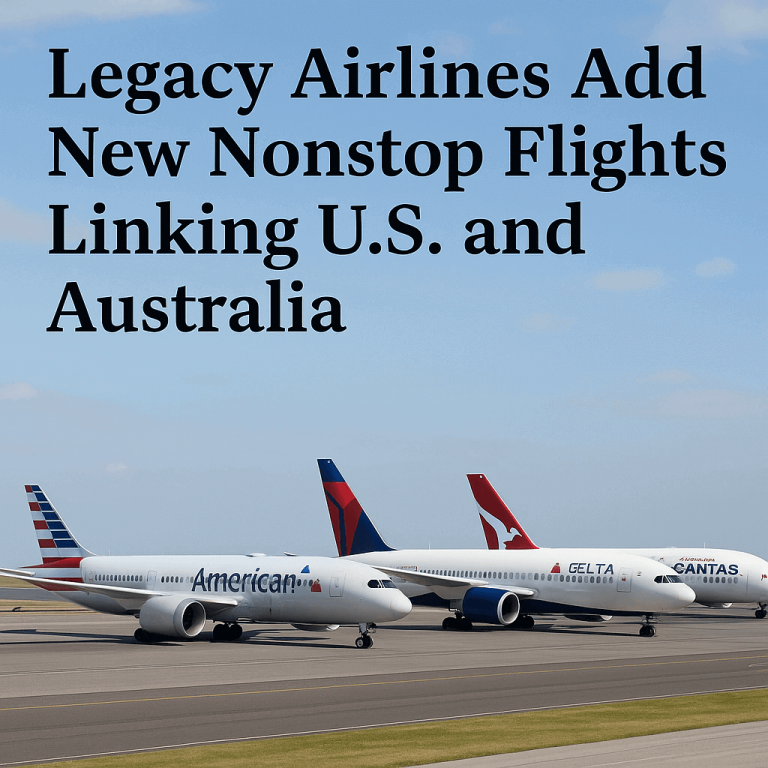 Legacy Airlines Add New Nonstop Flights Linking U.S. and Australia