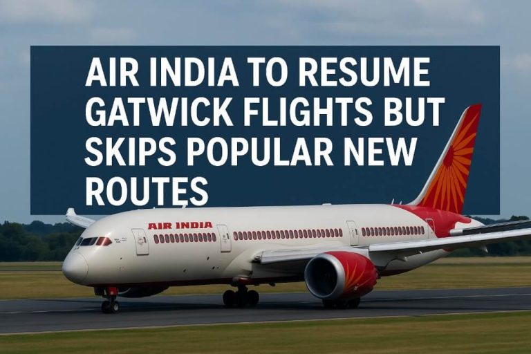 Air India to Resume Gatwick Flights but Skips Popular New Routes