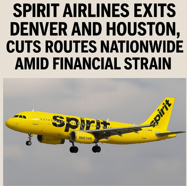 Spirit Airlines Exits Denver and Houston, Cuts Routes Nationwide Amid Financial Strain Spirit Airlines Exits Denver and Houston, Cuts Routes Nationwide Amid Financial Strain