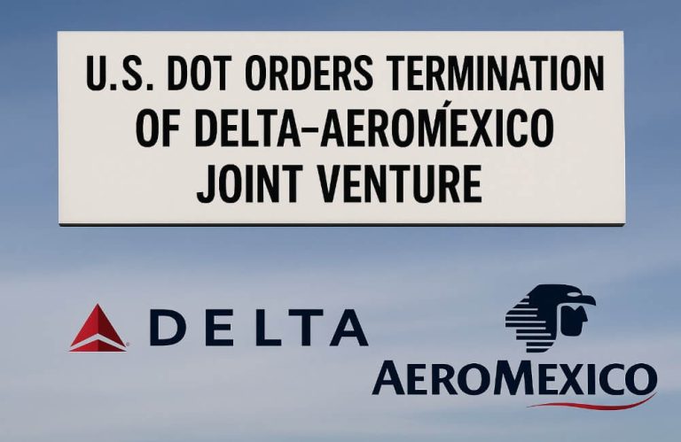 U.S. DOT Orders Termination of Delta-Aeroméxico Joint Venture U.S. DOT Orders Termination of Delta-Aeroméxico Joint Venture