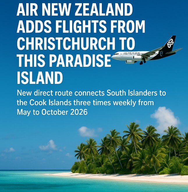 Air New Zealand to Launch Direct Christchurch–Rarotonga Flights, Expanding South Island Connectivity Air New Zealand to Launch Direct Christchurch–Rarotonga Flights, Expanding South Island Connectivity