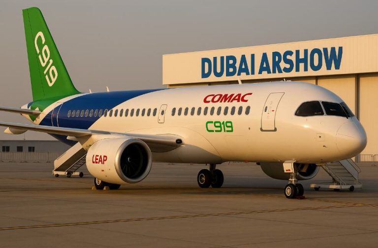 China’s COMAC Brings Its C919 to Dubai Airshow for First Middle East Showcase