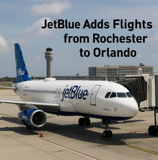 JetBlue Restores Rochester–Orlando Flights After 15 Years, Adding New Upstate Service JetBlue Restores Rochester–Orlando Flights After 15 Years, Adding New Upstate Service