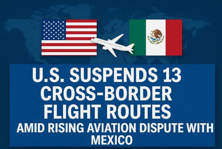 U.S. Suspends 13 Cross-Border Flight Routes Amid Rising Aviation Dispute With Mexico