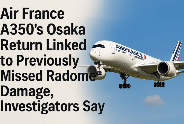 Air France A350’s Osaka Return Linked to Previously Missed Radome Damage, Investigators Say