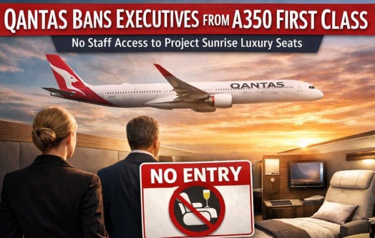 Qantas Bars Executives From Airbus A350 First Class as Project Sunrise Nears Launch