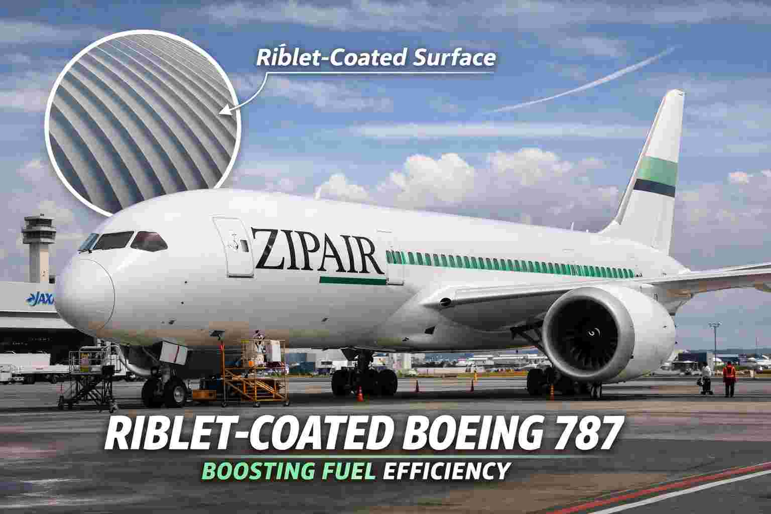 ZIPAIR Deploys Riblet-Coated Boeing 787 in Push for Fuel Efficiency