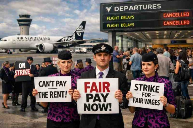Air New Zealand Cabin Crew Strike Disrupts 46 Long-Haul Flights Amid Pay Dispute