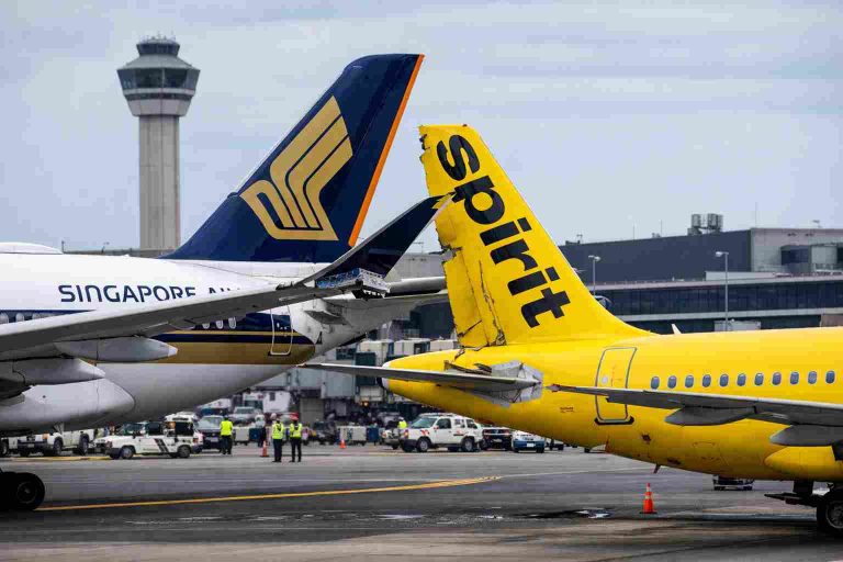 Singapore Airlines A350 and Spirit Airlines Jet Collide on Ground at Newark Airport